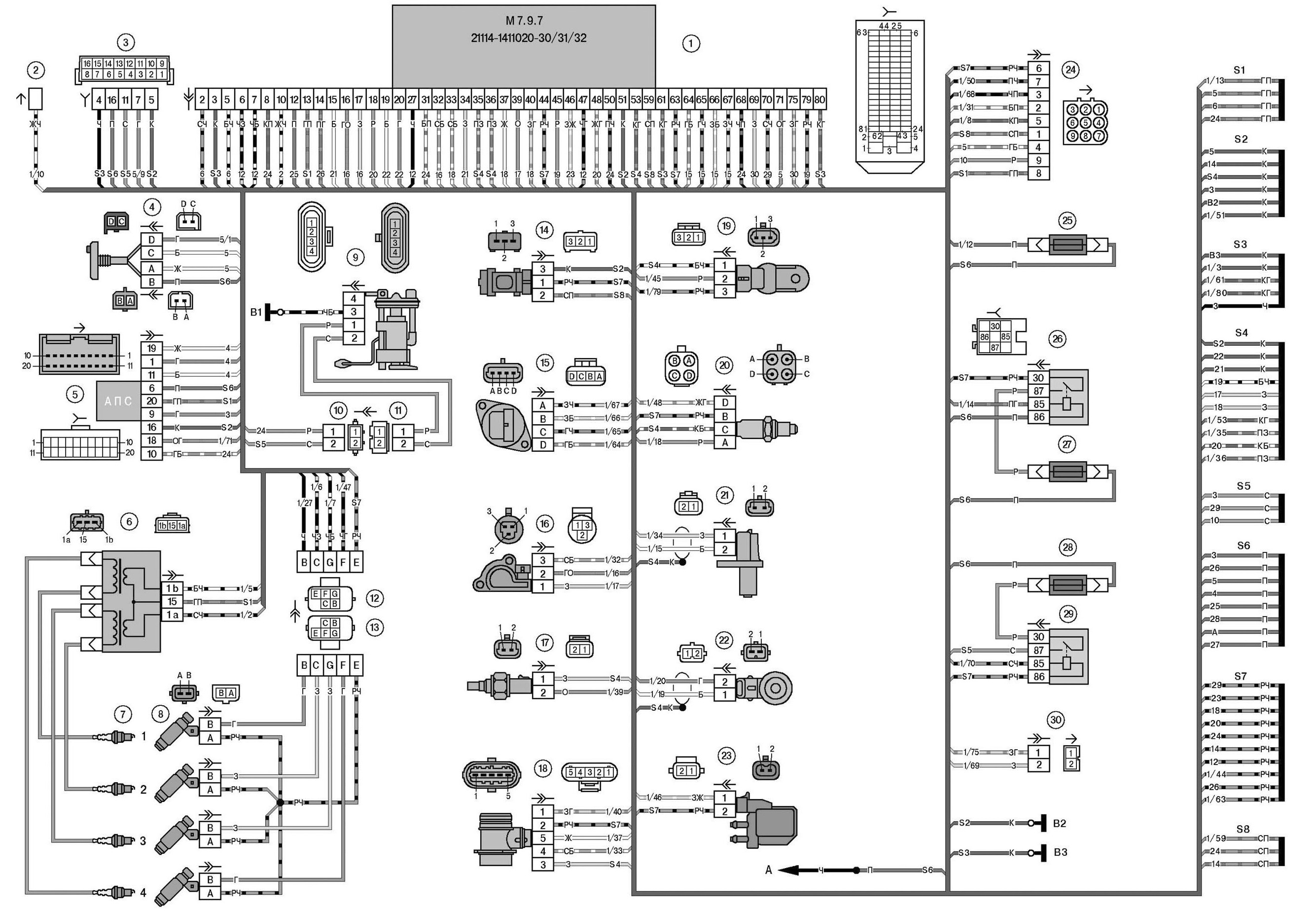Схема электродвигателя вентилятора системы охлаждения Ваз 2110, Ваз 2111, Ваз 2112, Лада Десятка